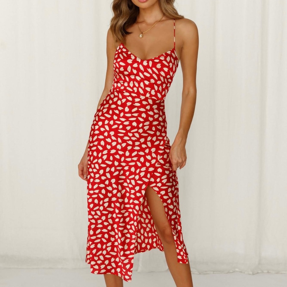 Hello Molly Happy honeymoon midi dress in red